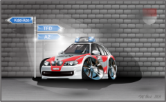 Karikatur Patrouillenwagen